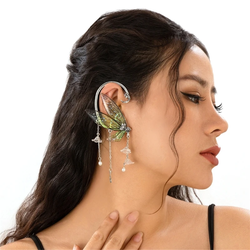 Манжеты для ушей серьги-клипсы с крыльями бабочки кисточки-бабочки серьги-каффы