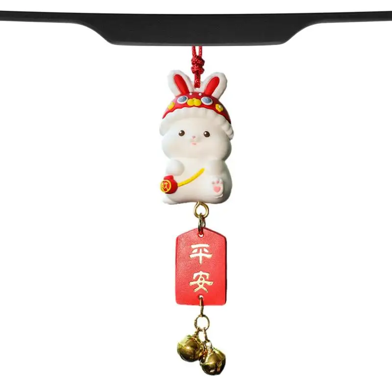 

Rabbit Car Pendant Cute Car Hanging Ornament 2023 Chinese New Year Rabbit Lucky Charm Year Of The Rabbit Chinese Hanging