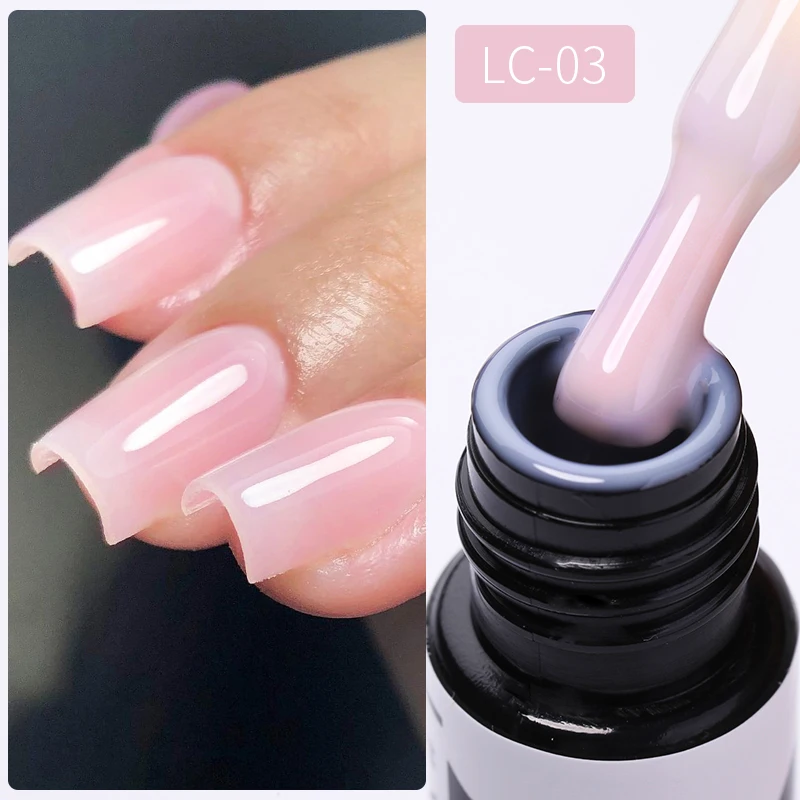 LILYCUTE-Gel de extensión de uñas, 5ml, rosa, blanco, transparente, Color lechoso, arte de uñas francés, grosor, resistente
