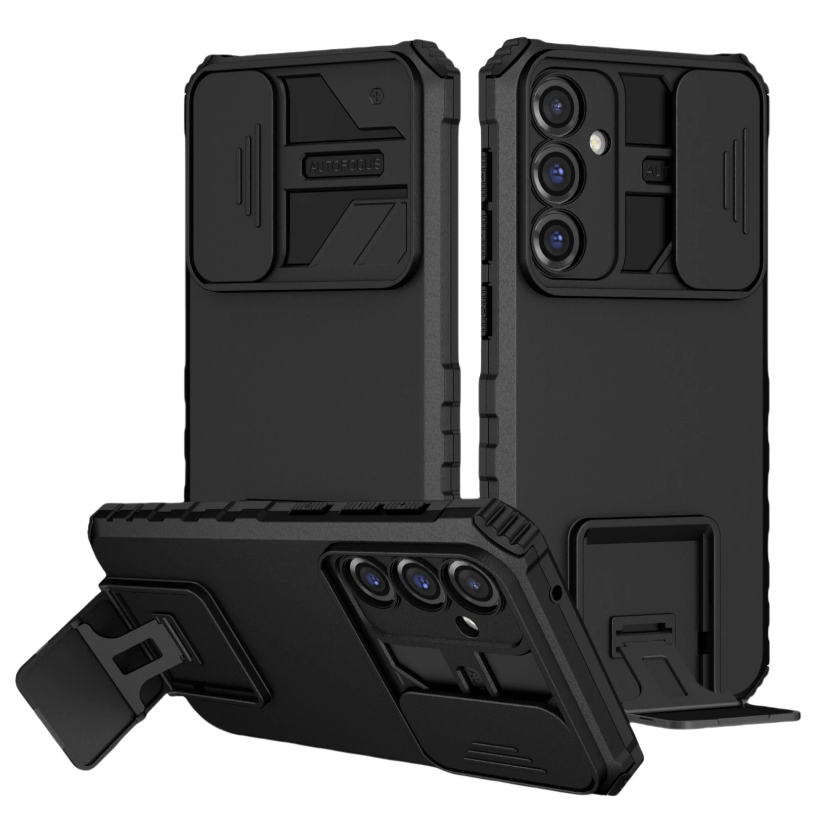 for Samsung S25 S24 Anti-Shock Bracket Armor Case Galaxy FE Ultra Plus 5G S22 S23 Stand Cover