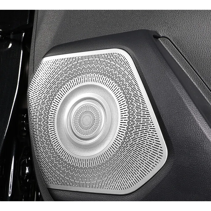 

Car Audio Horn Speaker Sound Cover Trim For Toyota Highlander 2022 2023 Stainless Steel Door Louder Speaker Interior Accessories