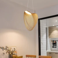 creative nordic wooden hanging lamps for dining table living room coffee restaurant art design wood pendant lights warm light
