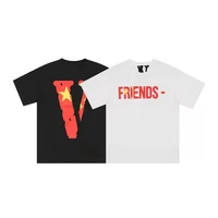 vlone 22ss new letter five pointed star large v short sleeve loose half sleeve couple street hip hop t shirt