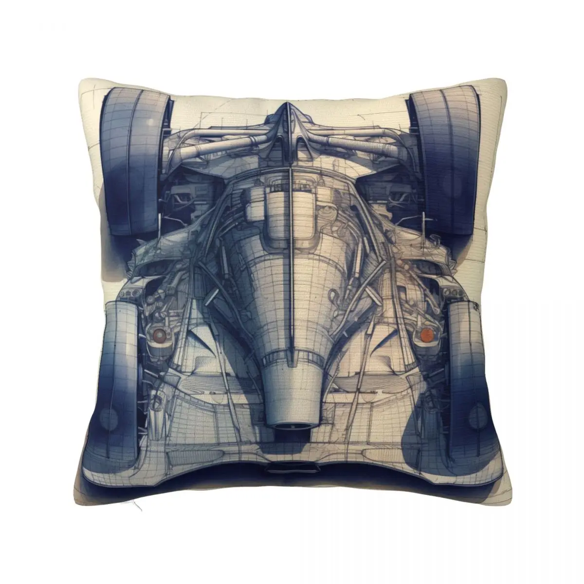

Dazzling Sports Car Pillow Case Pencil Drawing Schematics Polyester Sofa Pillowcase Zipper Summer Retro Cover