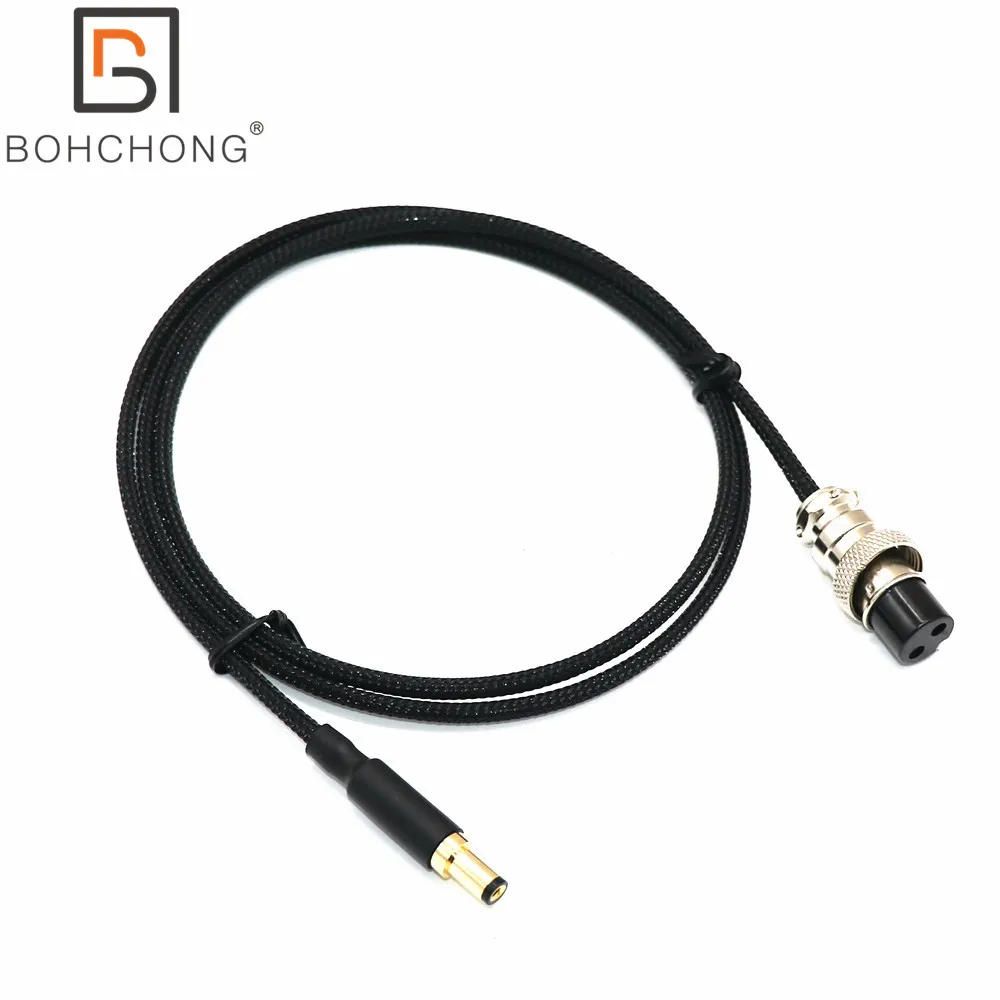 Cable de audio Chapado en plata GX16 de 2 pines a CC 3,5x1,5/2,1 5,5 x/5,5x2,5mm, conector chapado en oro, fuente de alimentación lineal, Cable de salida de aire