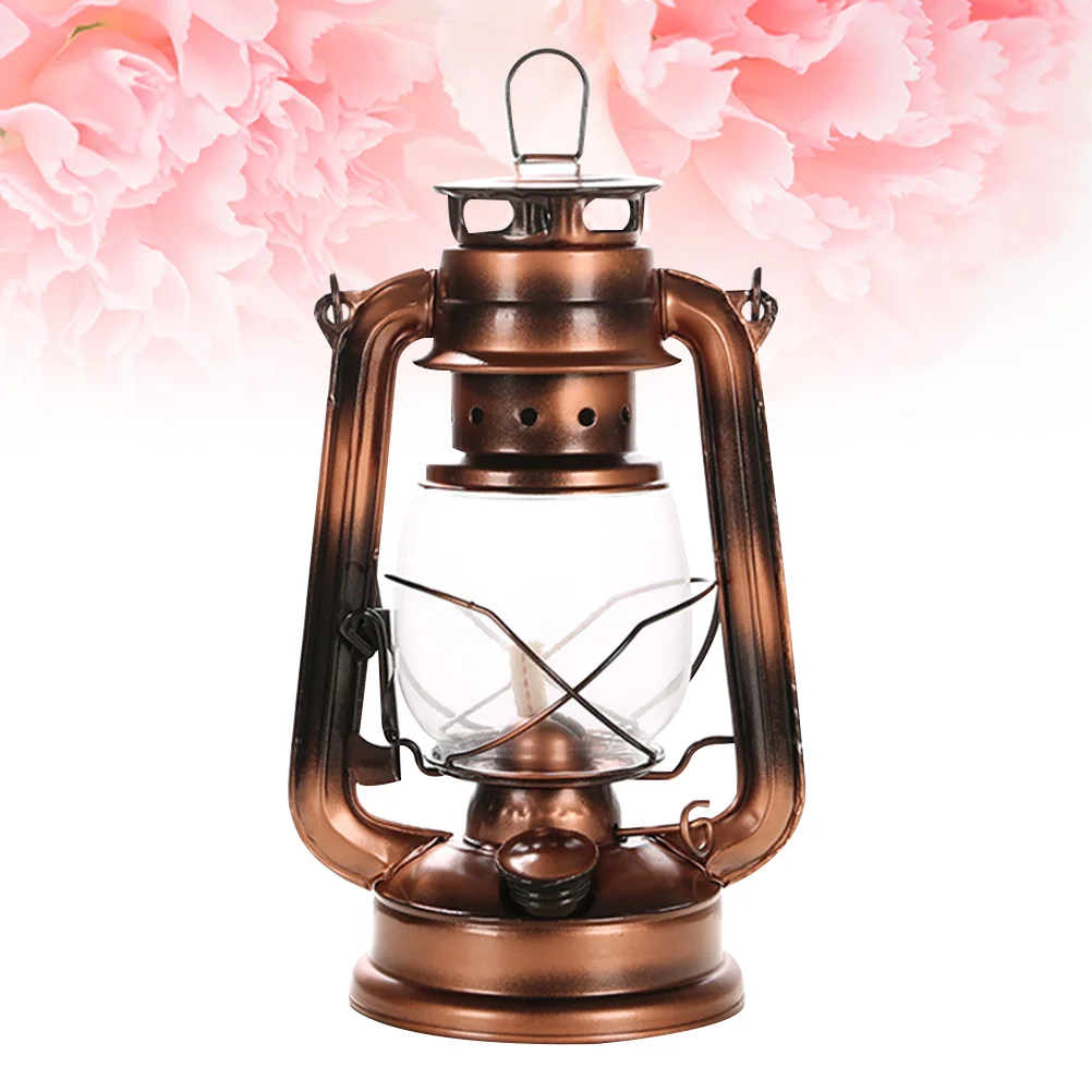 

1pc Vintage Kerosene Lamp Iron Portable Hanging Lantern Outdoor Camping Light