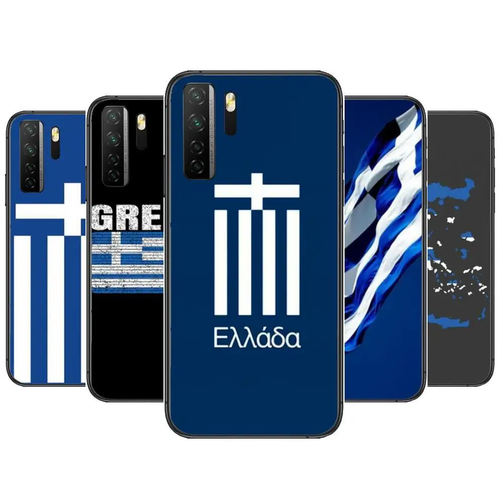 

Greece Greek National Flags Black Soft Cover The Pooh For Huawei Nova 8 7 6 SE 5T 7i 5i 5Z 5 4 4E 3 3i 3E 2i Pro Phone Case case