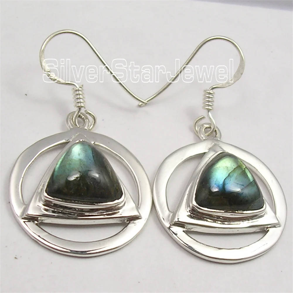 

Many Color Semi-precious Stone Classic Dangle Earrings 1.5"