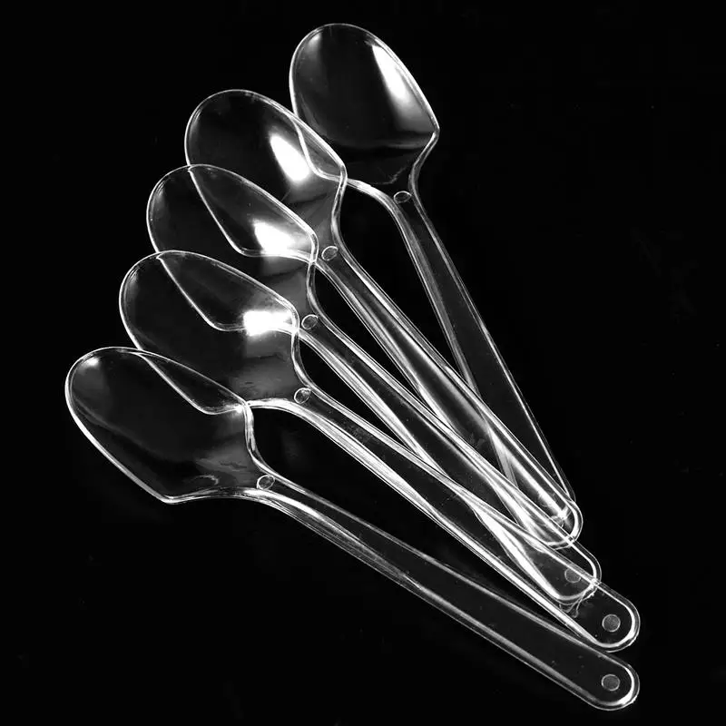

100 PCS Mini Transparent Plastic Spoons Disposable Flatware Spoons for Jelly Ice Cream Dessert Appetizer