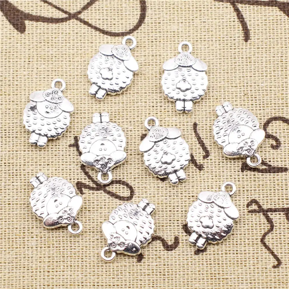 

Sheep Lot Charms Woman Pendant Component 13X20mm Antique Silver Color 10 Pieces