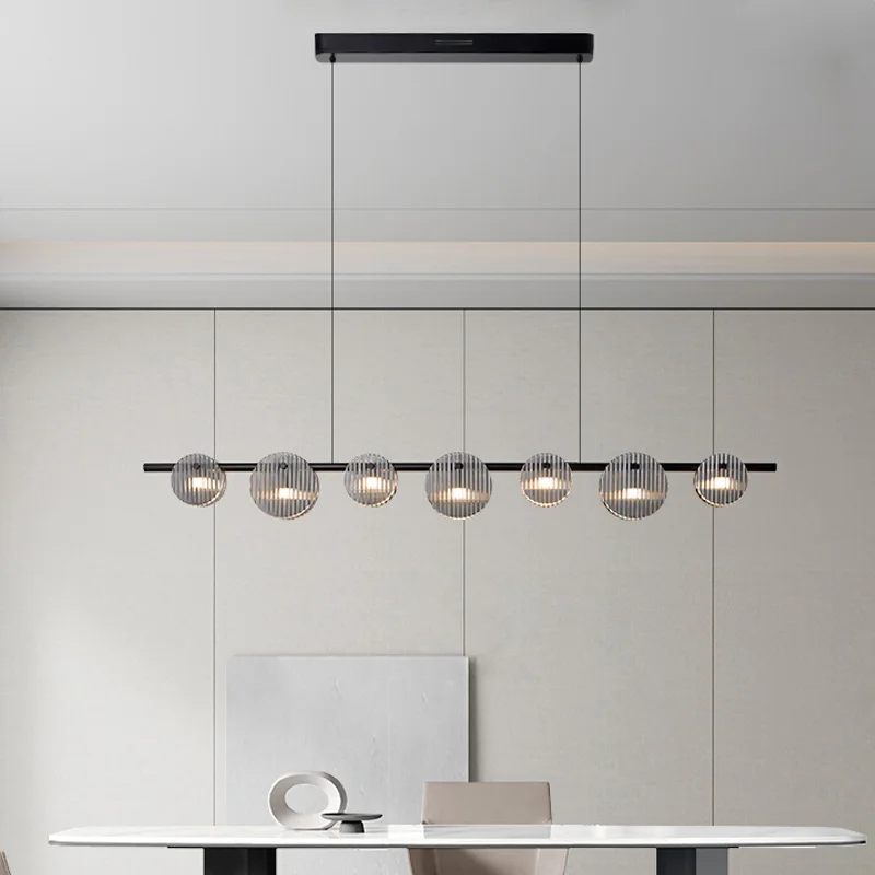 

Modern LED restaurant pendant lamp lighting Nordic restaurant long pendant lamp office lamp bar lighting learning lamp