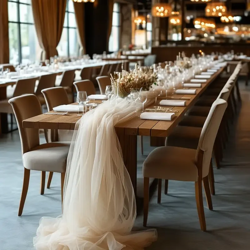 

Белая тюлевая ткань для декора