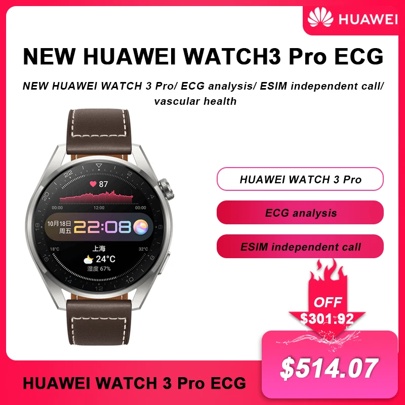 HUAWEI-reloj inteligente 3 Pro para hombre, pulsera con Monitor de...