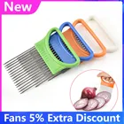 Новый Кухонный слайсер для лука, измельчитель для лука, держатель для резака, помощь в резке, направляющая, резак для фруктов, аксессуары для готовки