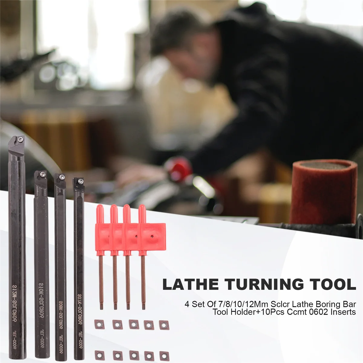 4 набора из 7/8/10/12 мм Sclcr держатель сверлильного инструмента для токарного станка +