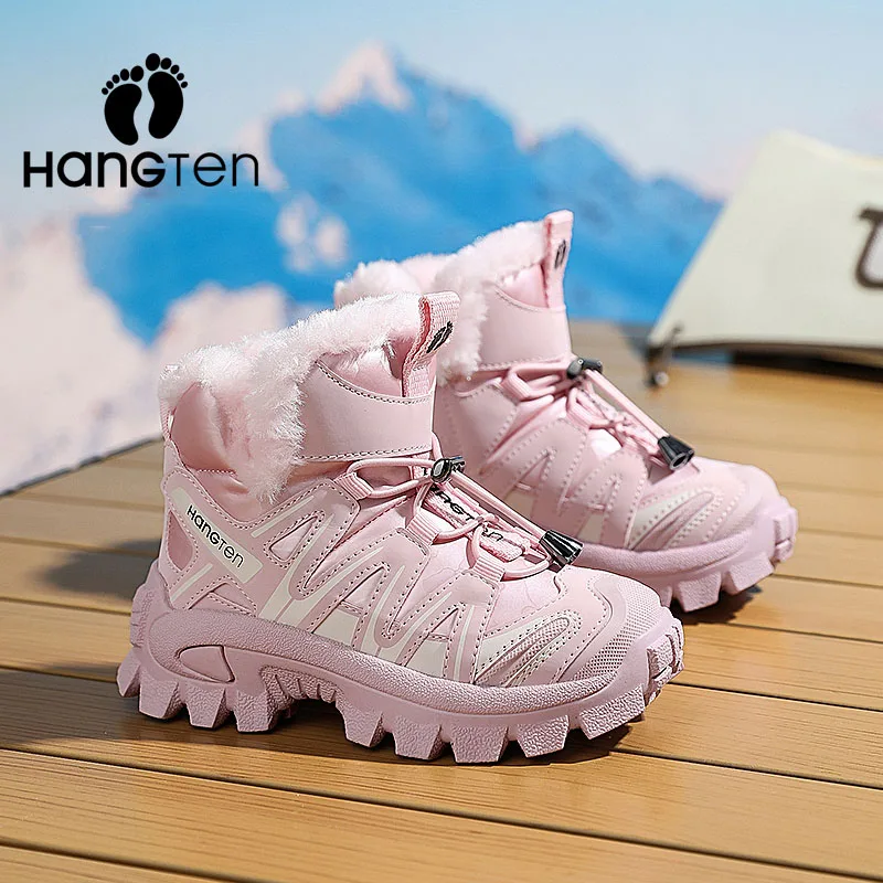 HanGTen новые зимние ботинки для девочек удобные толстые теплые детские