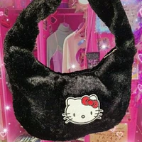 backpacks for women small backpack fluffy bag harajuku hot girl hello kitty embroidery plush underarm one shoulder bag women