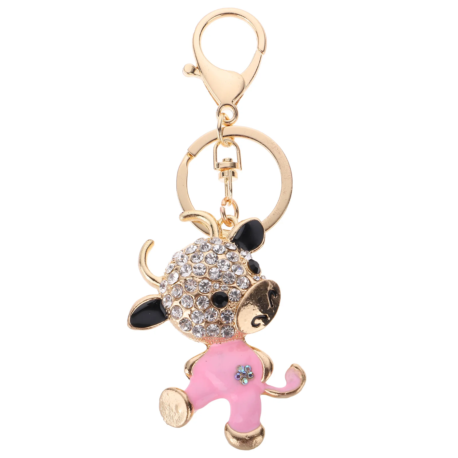 

Key Pendant Keychain Ring Cattle Bag Hanging Purse Rhinestone Handbag Metal Cow Prizeskids Stuffer Charms Goodies Chain Crystal