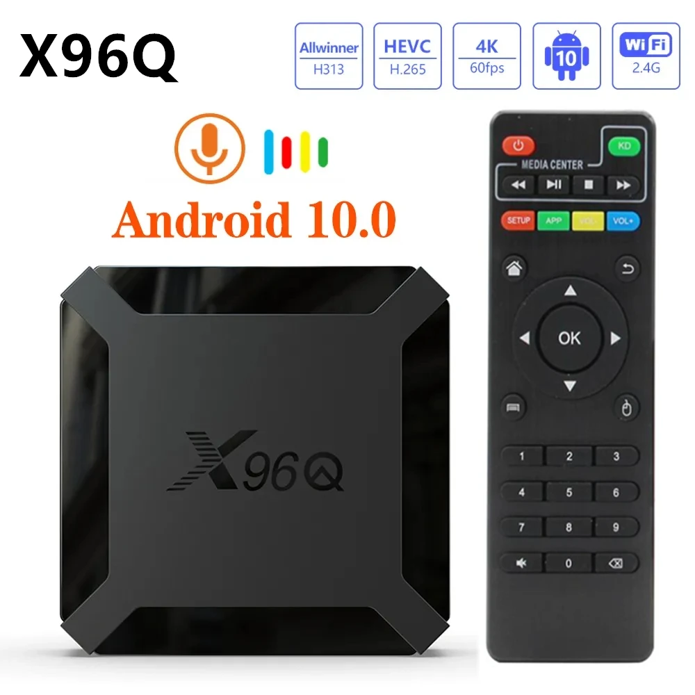 

X96Q TV Box Android 10 2GB 16GB Allwinner H313 Quad Core 4K 60fps 2.4G Wifi Youtube X96 Android TVBOX Set Top Box 1GB 8GB