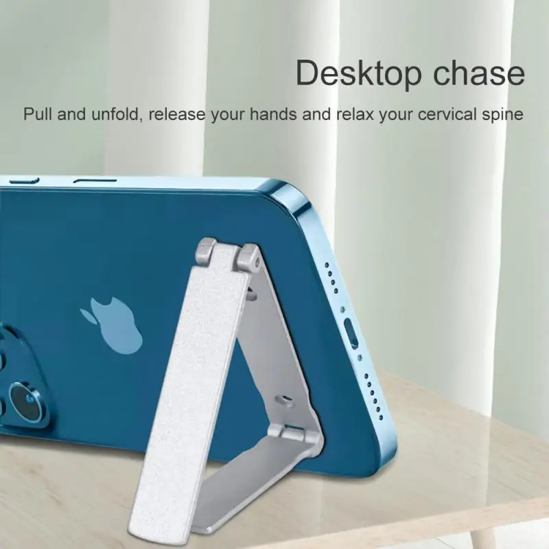 

Universal Mini Metal Folding Mobile Phone Holder Stand Aluminum Alloy Invisible Portable Stand Bracket Desktop Phone Holder