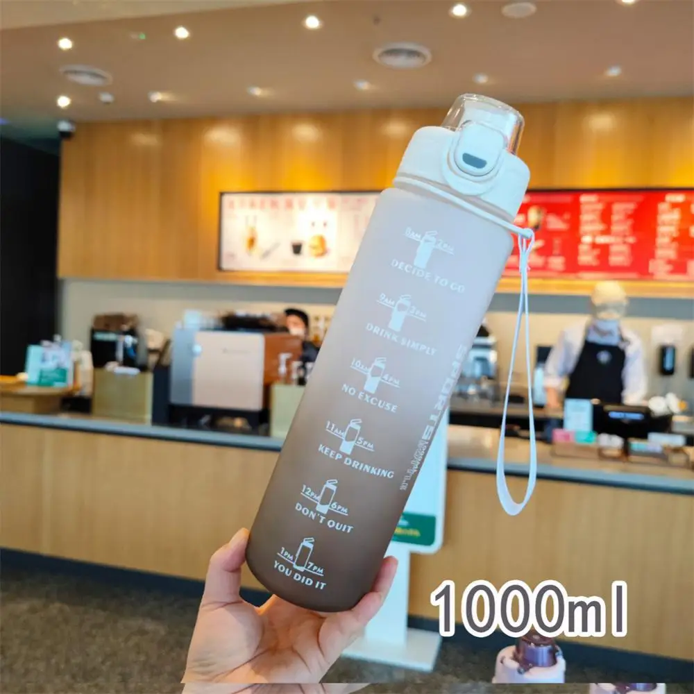 

Outdoor Sports Fitness Accompanying Cup Water Jug 2023 Gradient Water Bottle With Straw Plastic Cups With Time Marker Creative