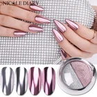 Металлическая зеркальная блестящая пудра для ногтей двух цветов, розовая, Золотая, серебряная пыль, Тонкий Гель-лак, трифтинг, пигмент сделай сам, аксессуары для декорирования