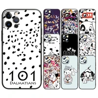 disney 101 dalmatians dog case for apple iphone 14 13 12 mini 11 xs pro max x xr 8 7 plus se 2020 soft tpu black phone cover