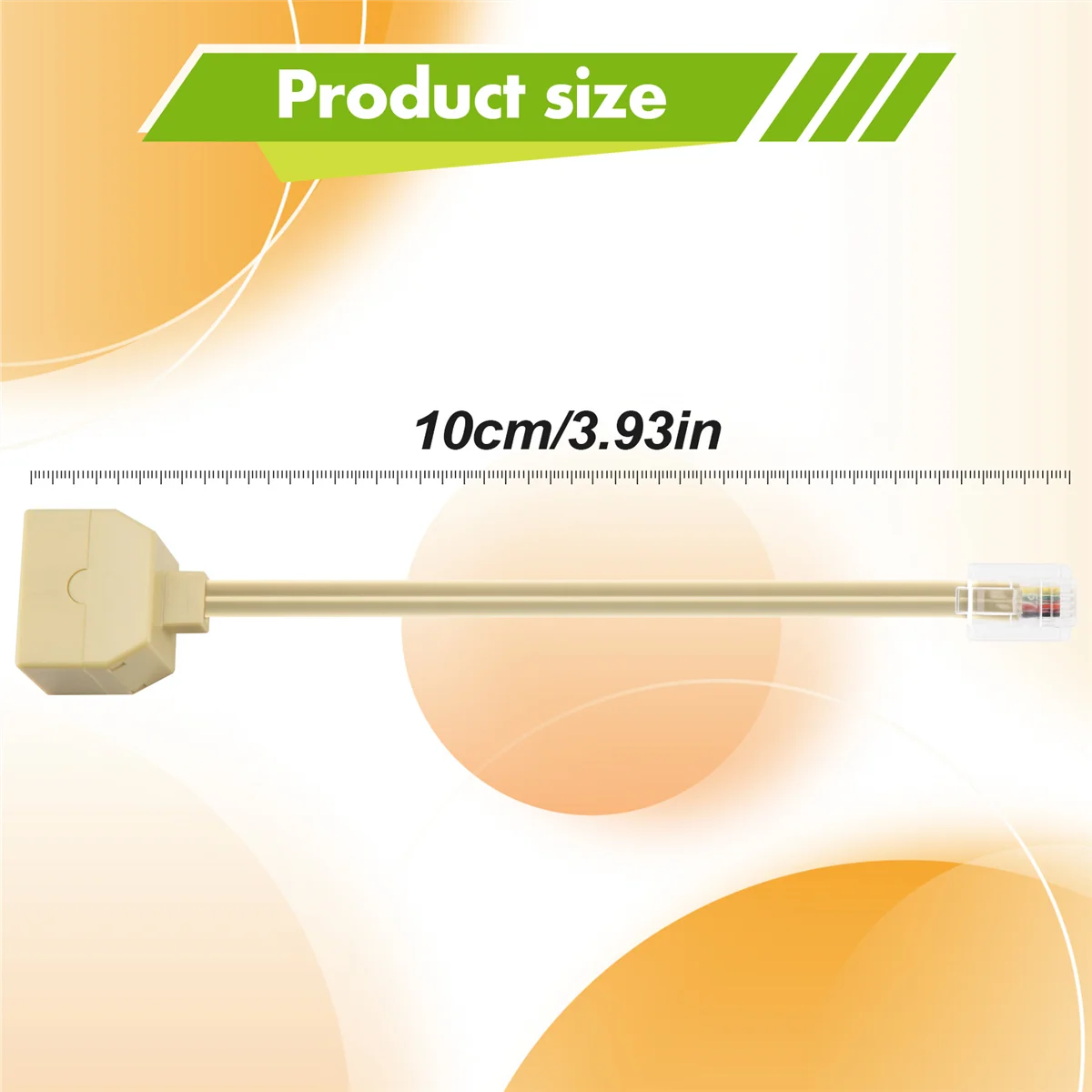 Разъем RJ 11 6P 4 C 2 разъема разветвитель M/F кабель-адаптер для телефона бежевый