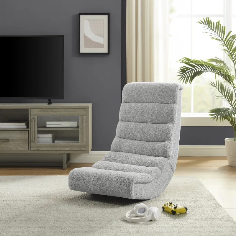 

Linon Braxton Gaming Chair Rocker, Gray Sherpa