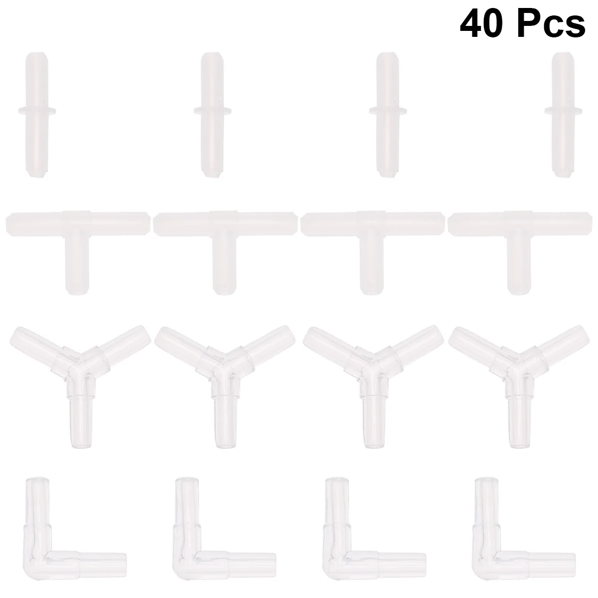 

40pcs Practical Oxygen Pump Pipe Air Connector Oxygen Pipe Air Pump Fitting Accessory for Aquarium Fish Tank Home (White Three