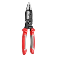 promotion 6 in 1 multifunctional electrician pliers long nose pliers wire cable cutter stripper terminal crimping hand tools
