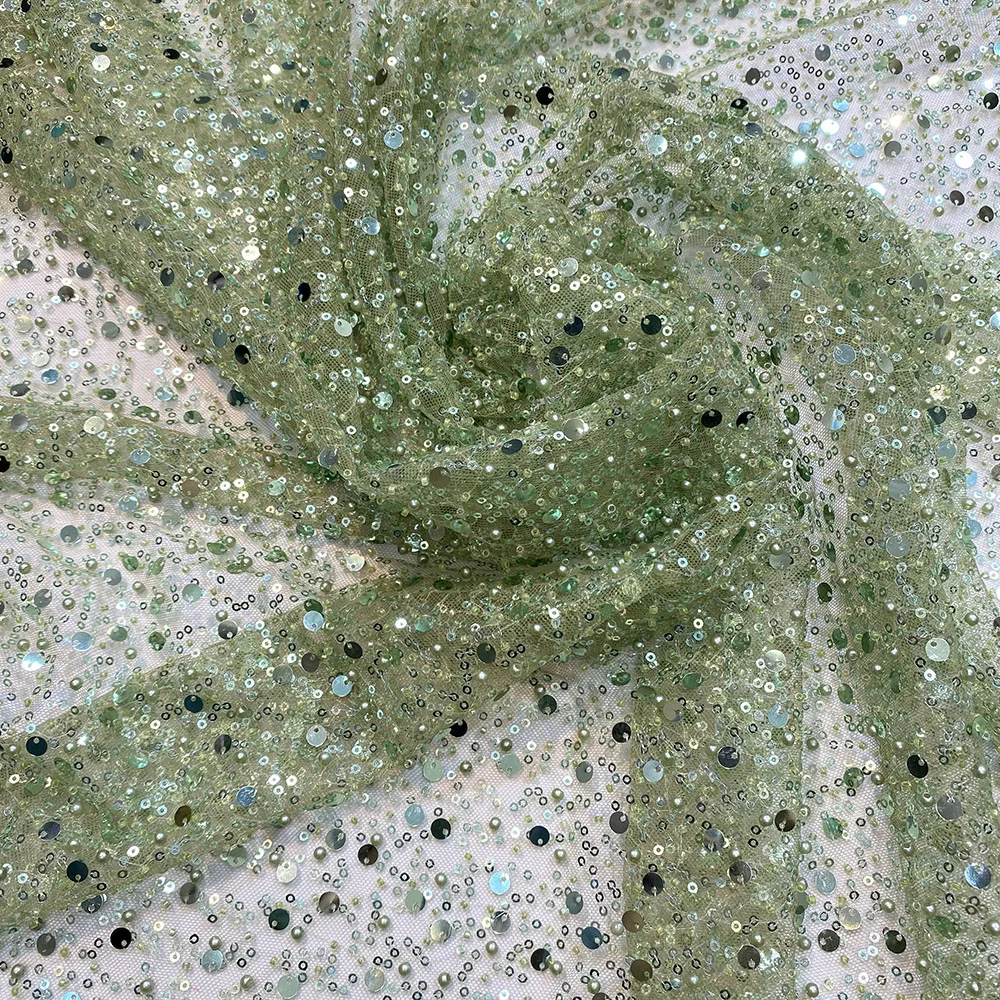 Красочная мягкая сетка с бусинами и блестками кружевная ткань роскошное женское