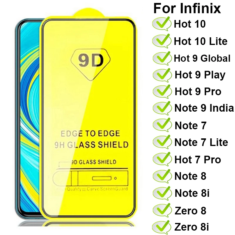 Закаленное стекло для Infinix Hot 10 Lite 9 Global Play Pro Note 7 8i Защита экрана Zero 8 X687B стеклянная