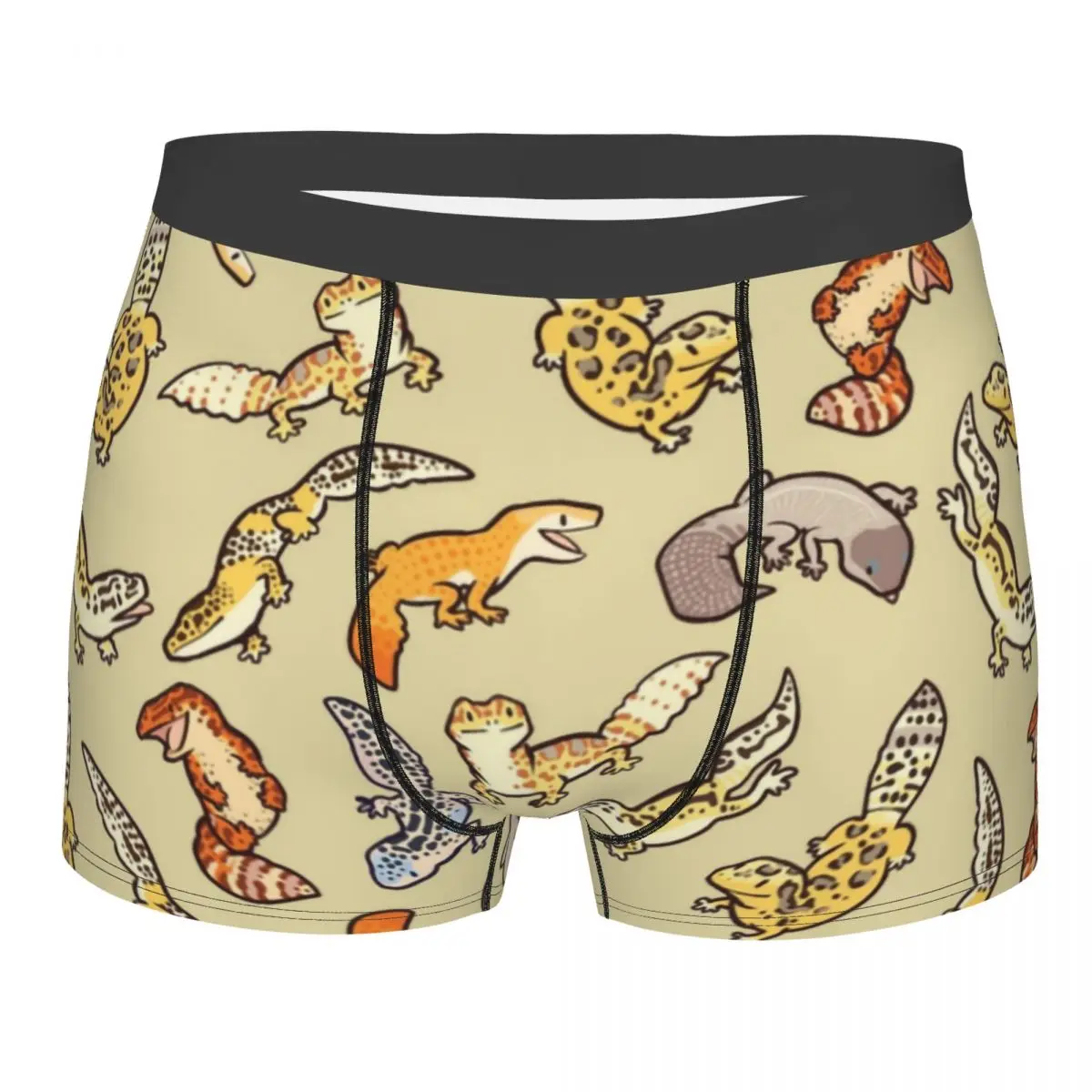 

Babies Leopard Gecko Lizards Underwear Men Sexy Print Custom Reptile Animals Boxer Shorts Panties