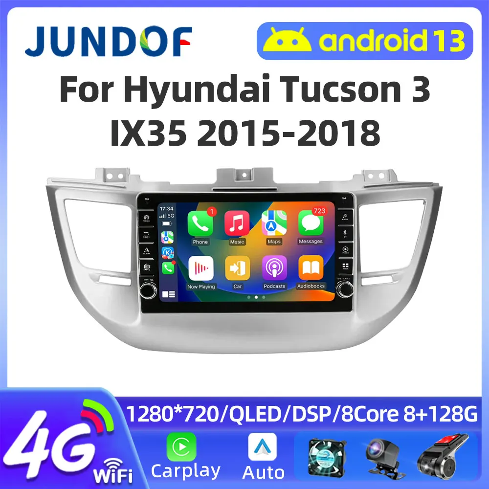 Мультимедийный плеер с GPS Навигатором для Hyundai IX35 Tucson 3 2015 - 2018 Android OS Carplay WIFI DSP