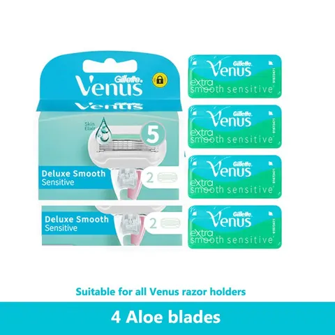 Gillette Venus бритвенные лезвия алоэ 5 слоев лезвия для бритья подходит для всех держателей Венеры подходит для чувствительной кожи с мылом