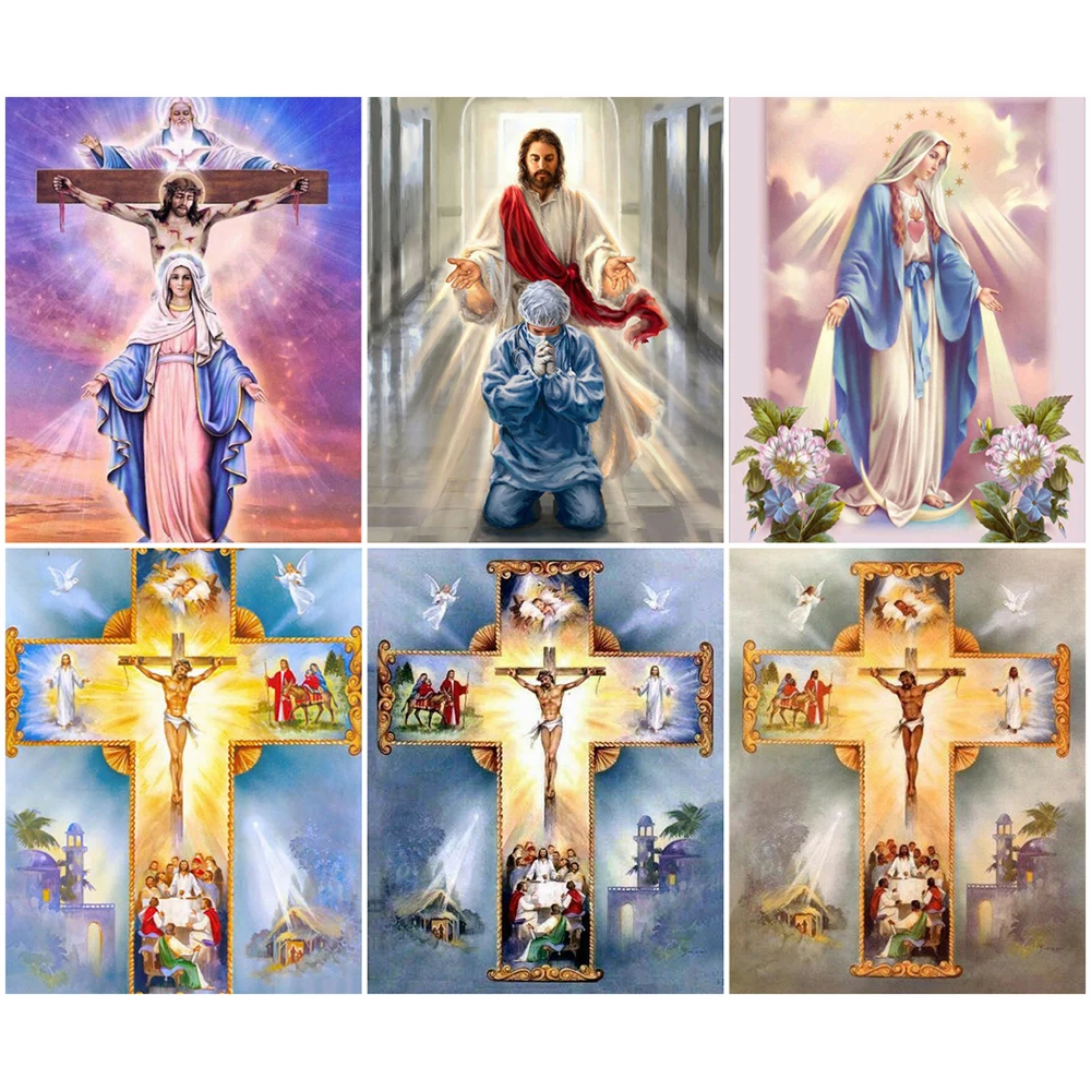 

DIY Custom Oil Painting By Numbers Jesus Unique Gift 20x30cm No Frame Coloring Religion Picture For Living Room Home Decoration