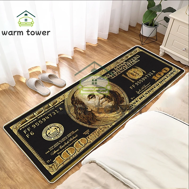 

Hallway Entrance Doormat Dollar Money Pattern Living Room Floor Rugs Home Decor Kitchen Absorbent Carpet Anti Slip Bathroom Mat