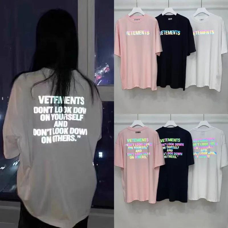 

Vetements High Quality Fashion Men T-shirt 3M Reflective T Shirt