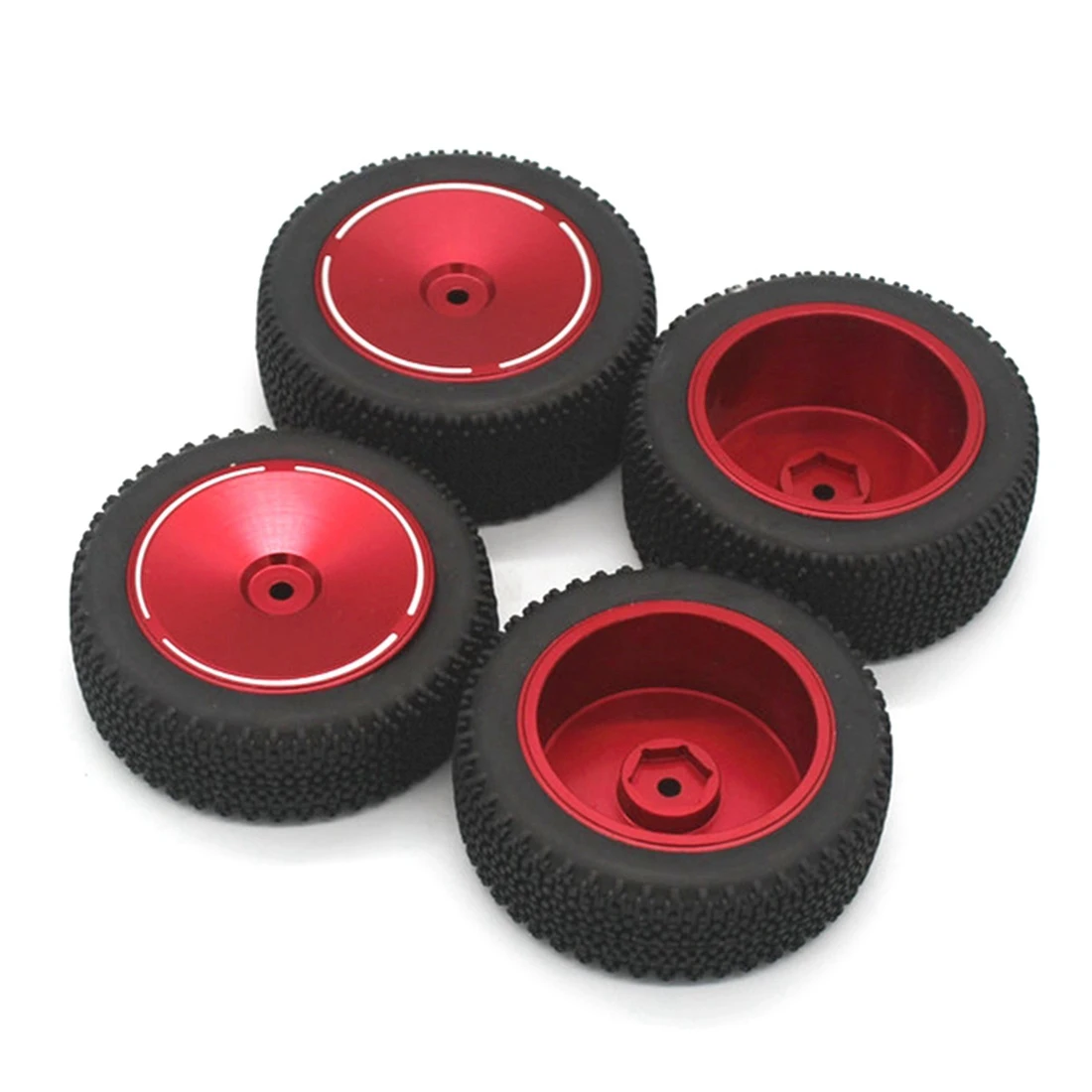 

4Pcs Metal Wheel Rim Rubber Tire Tyre for Wltoys 144001 144002 144010 124016 124017 124018 124019 RC Car Upgrade Parts 2