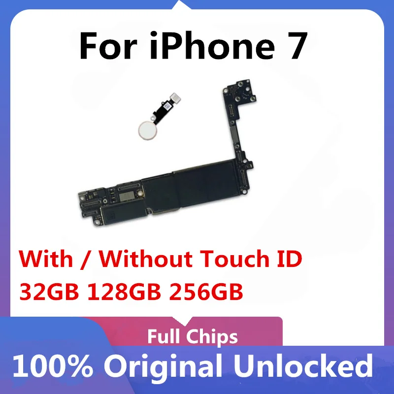 Разблокированная Логическая плата для iPhone 7 материнская Clean iCloud 32 Гб 128 ГБ 256