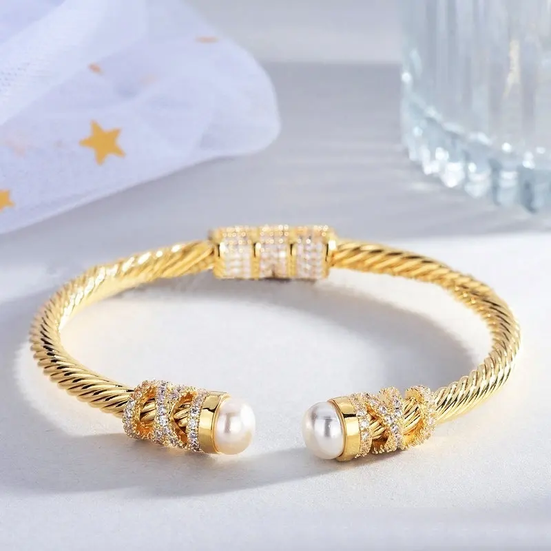 

Новинка 2022, оптовая продажа, позолоченные кубические циркониевые каплевидные браслеты для женщин