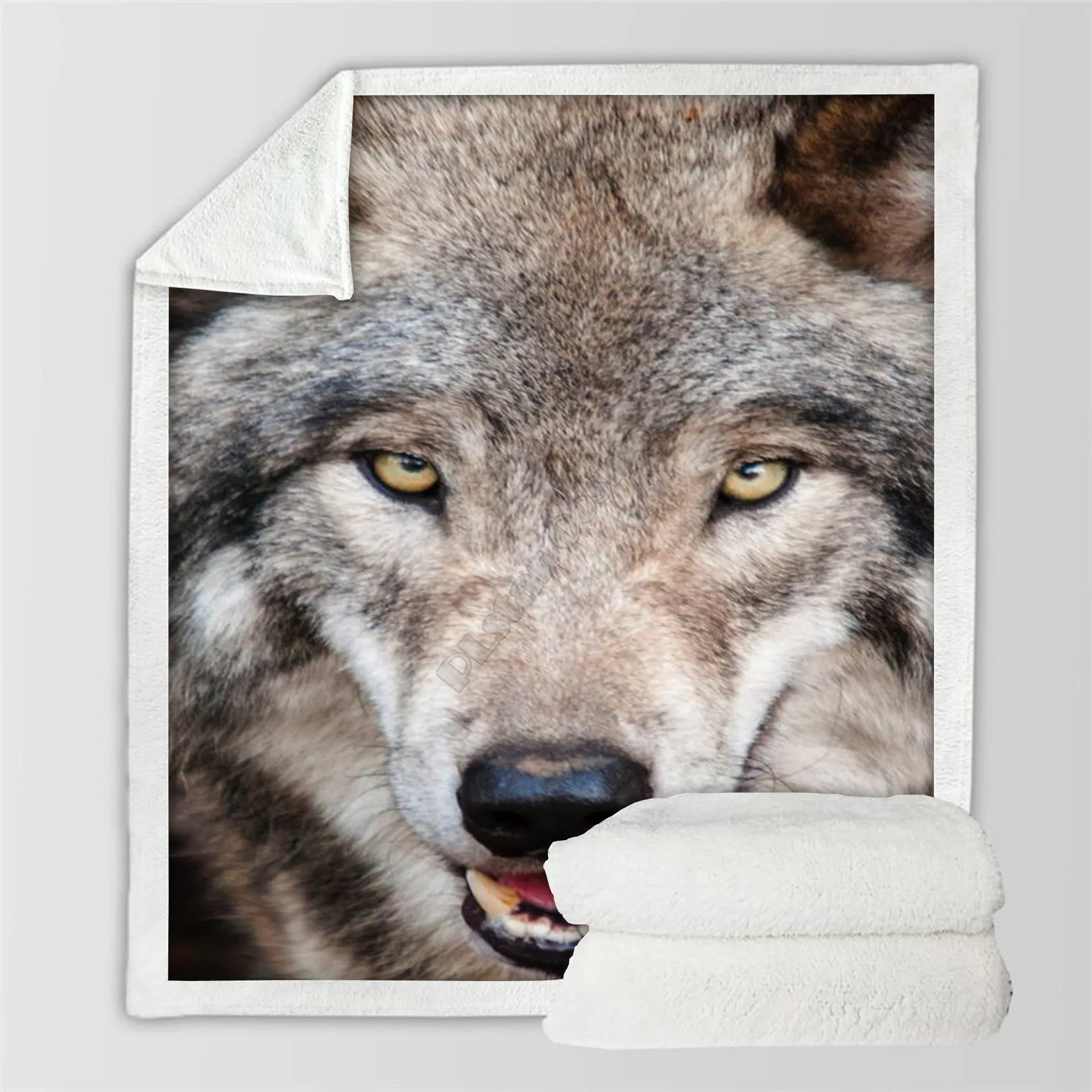 

Plstar-Manta polar Cosmos Wolf, manta de Sherpa con estampado 3D en la cama, Textiles para el hogar, estilo Dreamlike-6