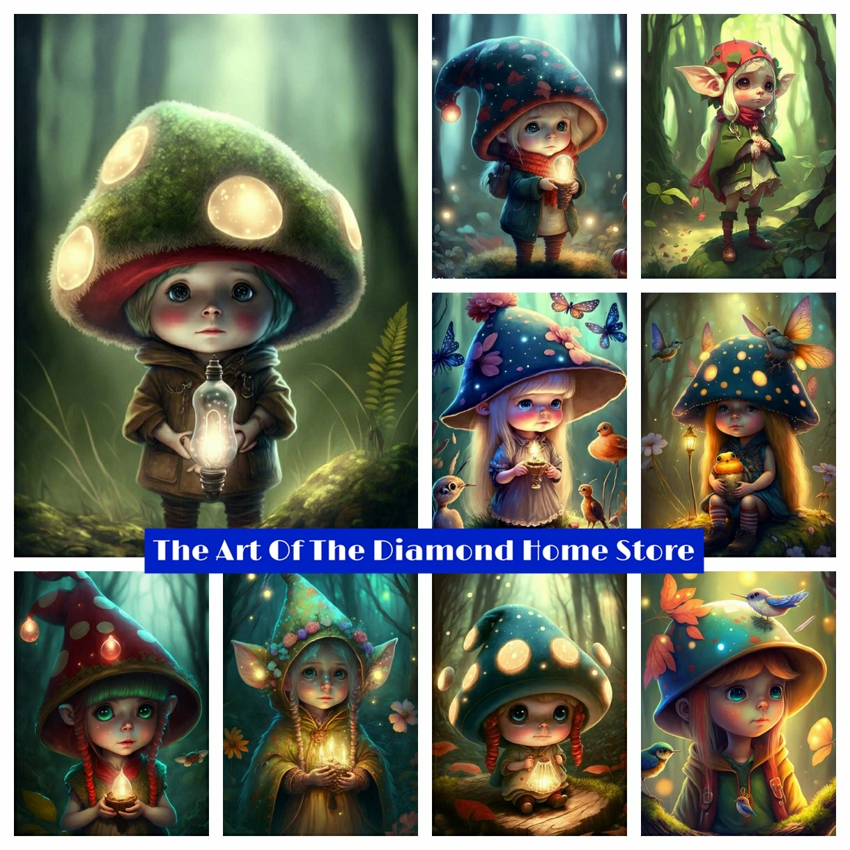 

Mushroom Fairy 5D AB Diamond Art Painting Cartoon Elf Gril Embroidery Mosaic Gnome Home Decor Cross Stitch Handicraft Kids Gift