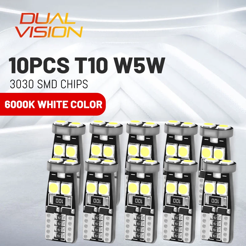 

10PCS T10 LED Bulbs W5W 168 194 Car Lights 3030 SMD Auto License Plate Lights Reading Light Clearance Lights Dome Lamps 12V 24V