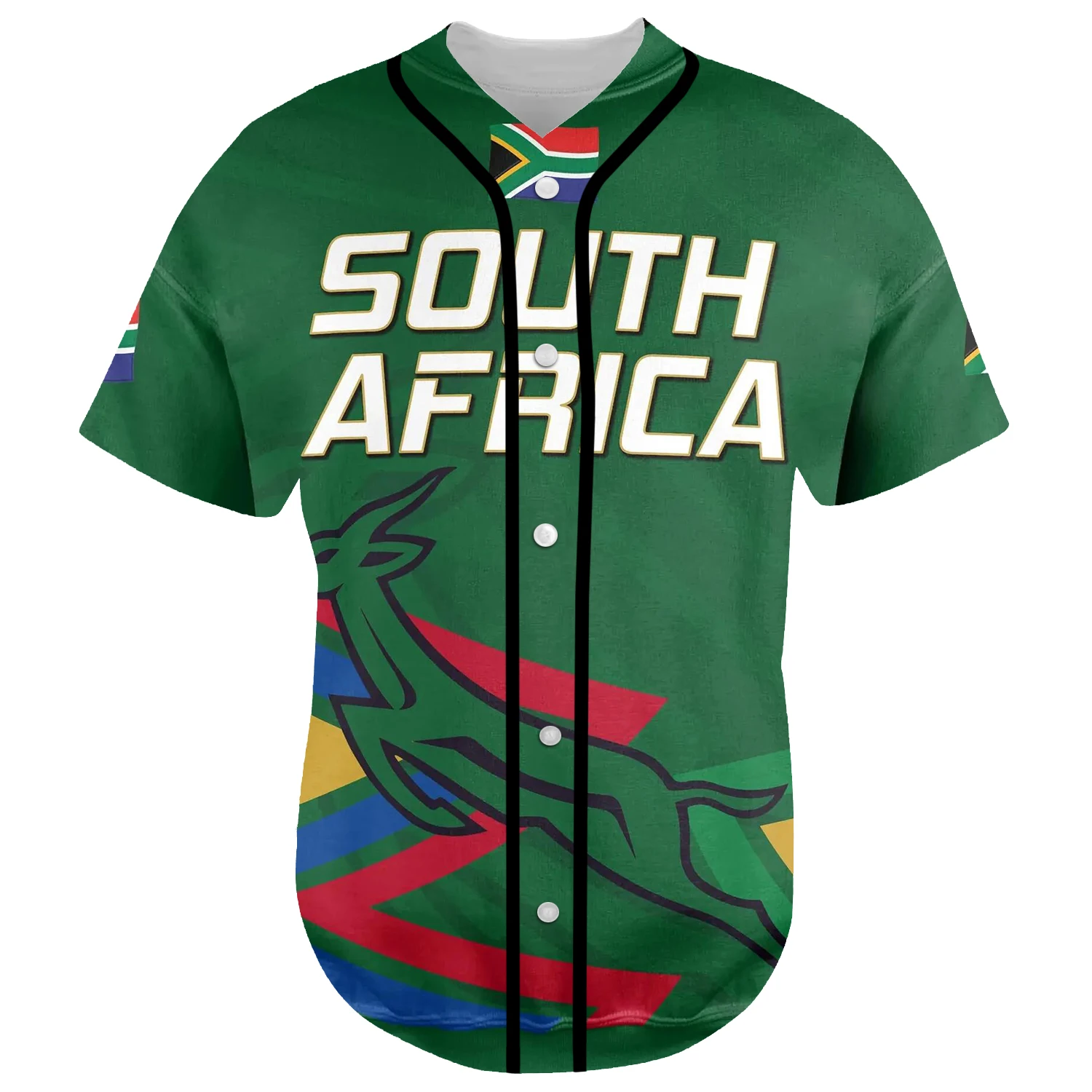 Black History County South Africa Springbok Rugby Tribe Tattoo 3DPrint Summer Harajuku Baseball Jersey Shirts Short Sleeves X4