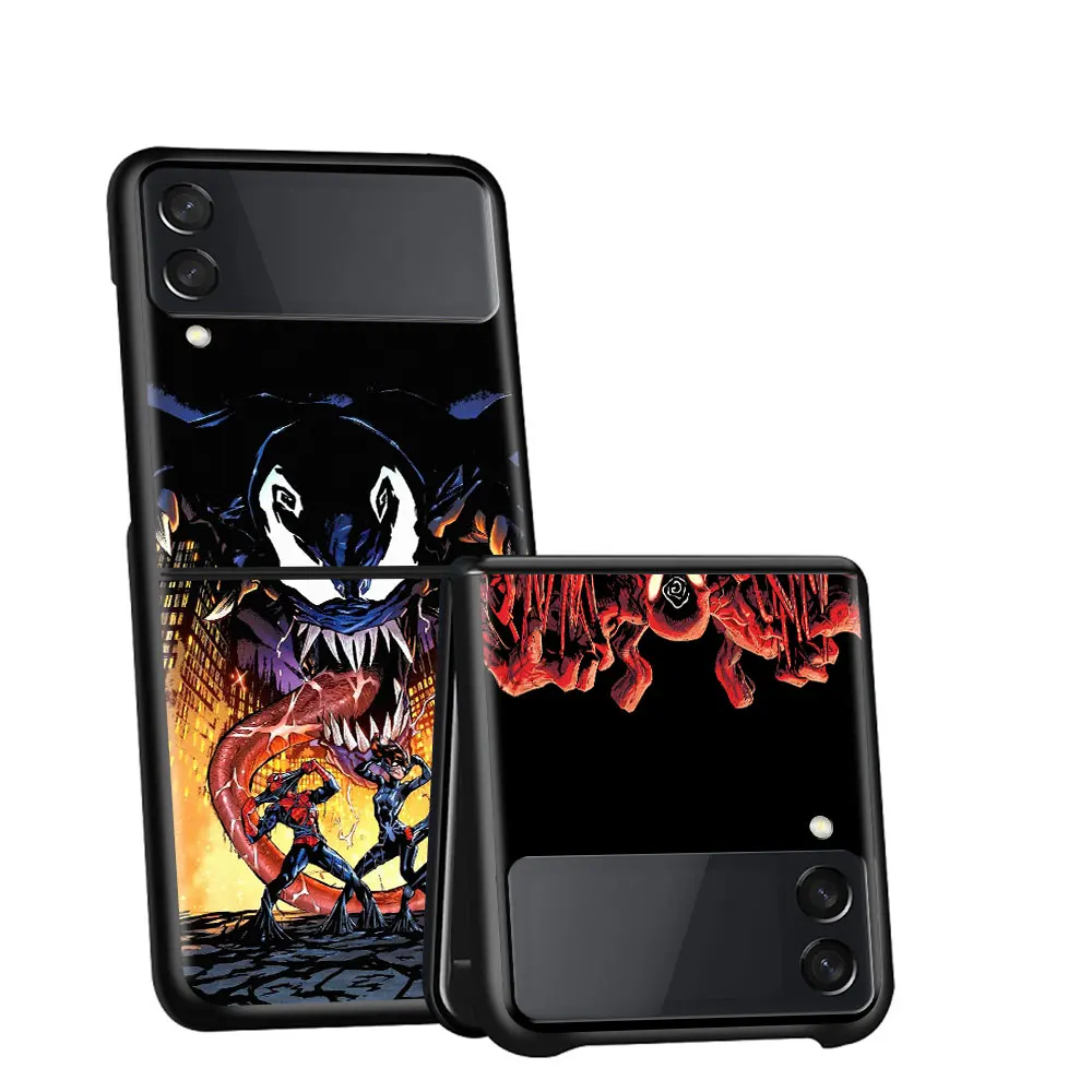 Складной чехол с рисунком Веном из комиксов Marvel для Samsung Galaxy Z Flip 3 чехол-накладка