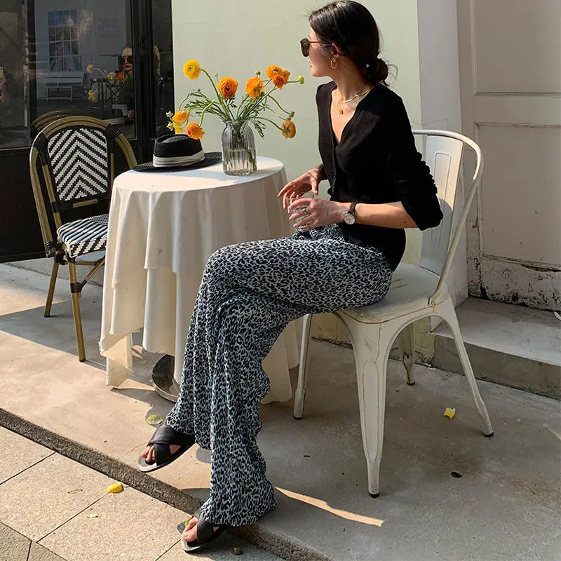 

Summer Straight High Waist Casual Wide Leg Pants Women's New Korean Style Temperament Commuter Casual Mopping Trousers