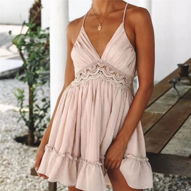 

Женское летнее платье без рукавов с открытой спиной, с открытой спиной, на бретельках