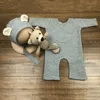 ❤️Newborn Photography Clothing Bear Hat+Jumpsuits+Doll 3Pcs/set Baby Photo Props Accessories Studio Infant Shoot Clothes Outfits 5
